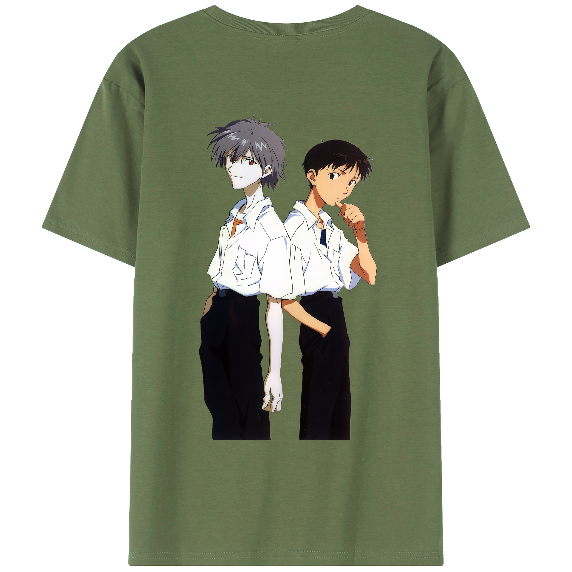 （画像用） EVA 新世紀エヴァンゲリオン 綿100％ メンズ半袖Tシャツ（バックプリント） 通気性